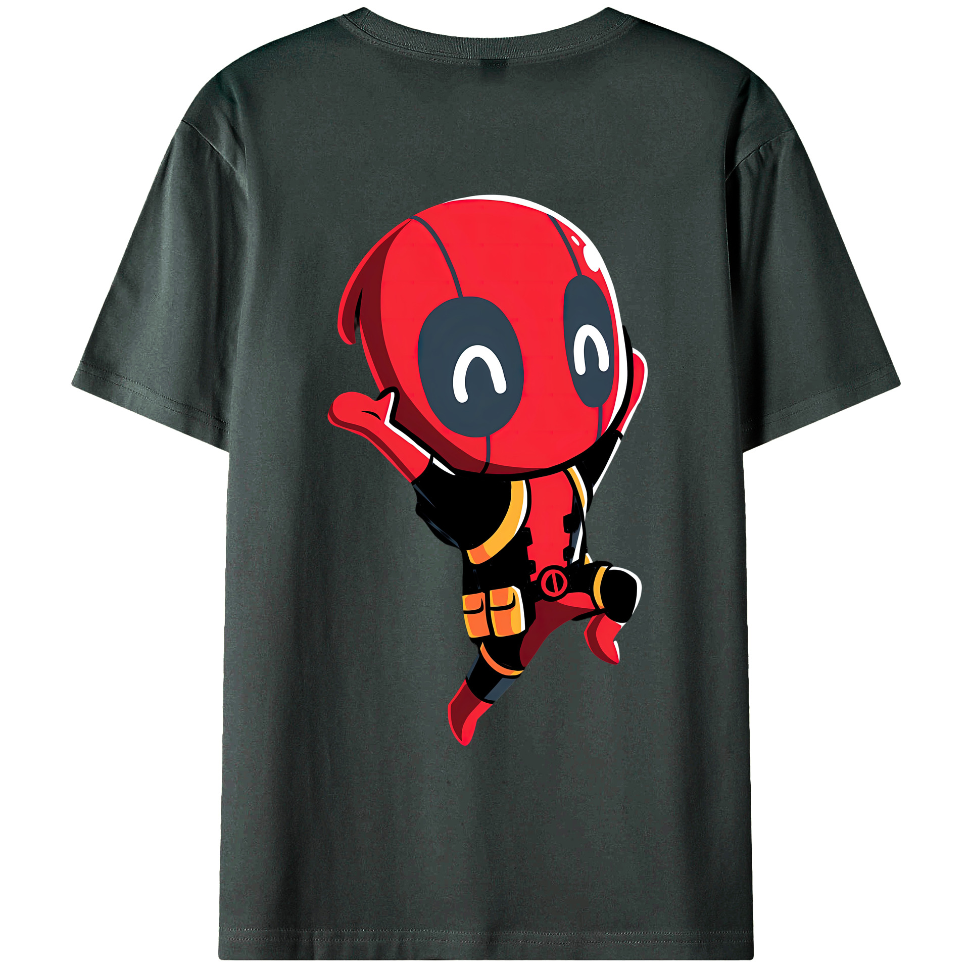 （画像用） Deadpool デッドプール 綿100％ メンズ半袖Tシャツ（バックプリント） 通気性